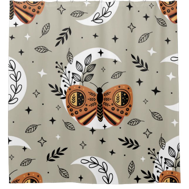 seamless pattern with bohemian butterfly on the mo (Front)