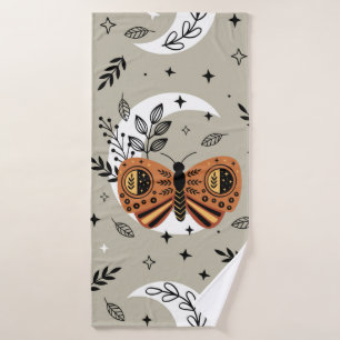 seamless pattern with bohemian butterfly on the mo