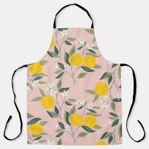 Seamless pattern with branches of oranges in bloom apron