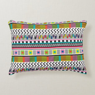 Seamless pattern with bright abstract geometric li accent pillow