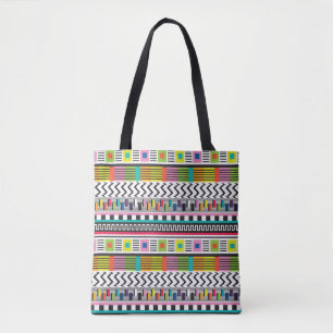 Seamless pattern with bright abstract geometric li tote bag