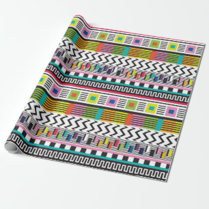 Seamless pattern with bright abstract geometric li wrapping paper
