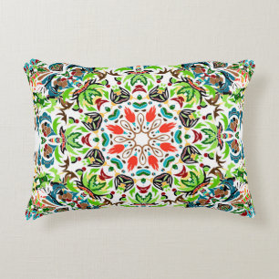  seamless pattern with bright floral ornament. Vin Accent Pillow