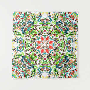 seamless pattern with bright floral ornament. Vin Tapestry