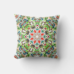 seamless pattern with bright floral ornament. Vin Throw Pillow