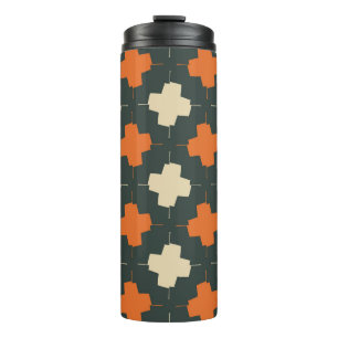Seamless pattern with bright geometric elements on thermal tumbler