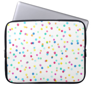 Seamless pattern with bright watercolor dots laptop sleeve