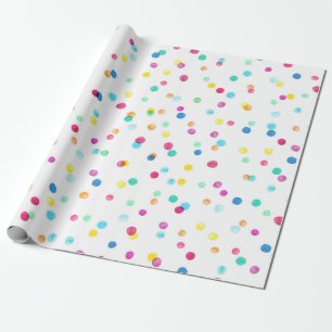 Seamless pattern with bright watercolor dots wrapping paper