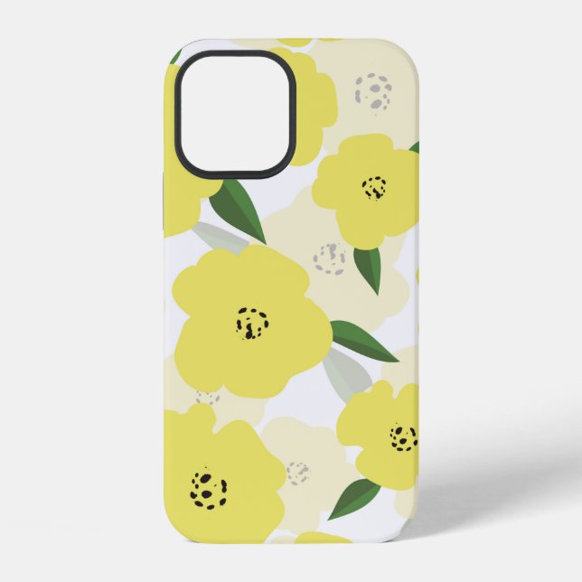 Seamless pattern with bright yellow flowers backgr iPhone case (Back)