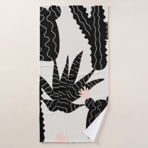 Seamless pattern with cacti illustration bath towel