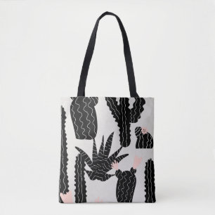 Seamless pattern with cacti illustration tote bag