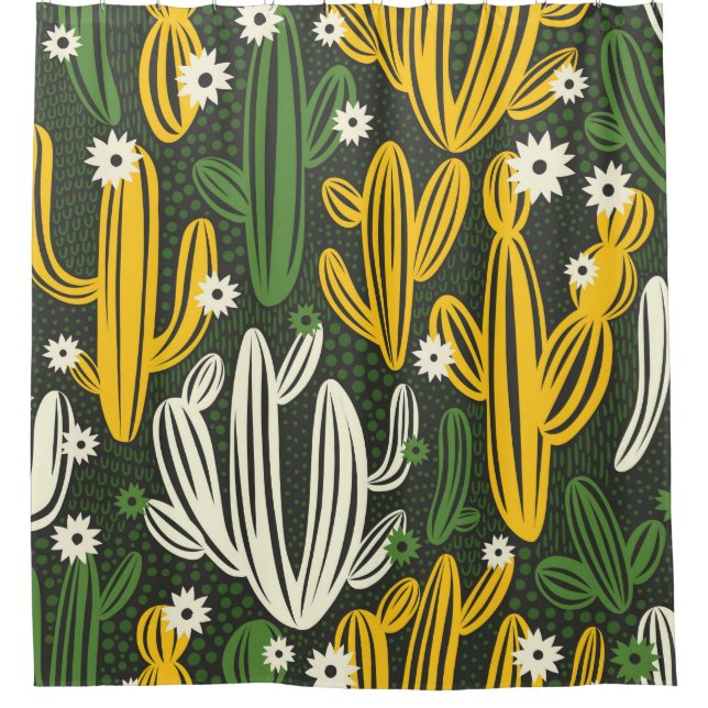 seamless pattern with cactus on black background.  (Front)