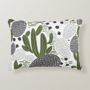 seamless pattern with cactus on white background. accent pillow