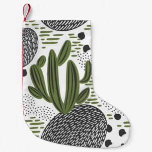 seamless pattern with cactus on white background.  small christmas stocking