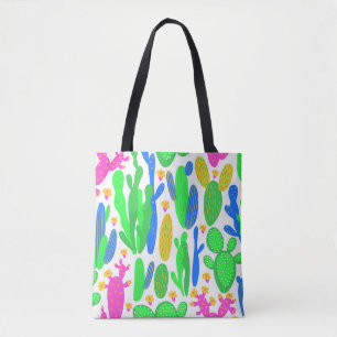 seamless pattern with cactus on white background. tote bag