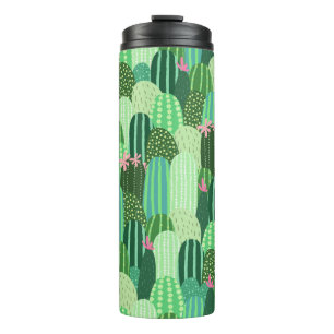 Seamless pattern with cactus thermal tumbler