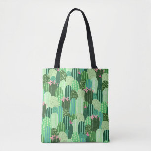 Seamless pattern with cactus tote bag