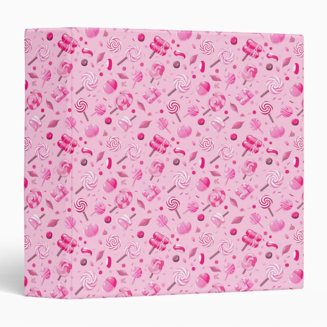 Seamless pattern with candies, lollipops, blue bac binder (Front/Spine)