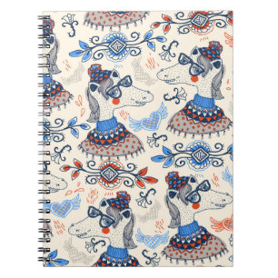 seamless pattern with cartoon horsespattern,anima notebook