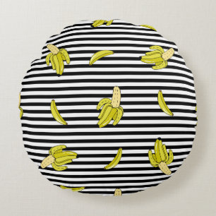 Seamless pattern with cartoon patch badges with ba round pillow