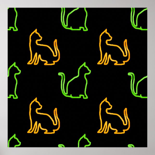 Seamless pattern with catsabstract,animal,art,arti poster (Front)