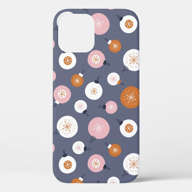 Seamless pattern with Christmas balls on a dark ba Case-Mate iPhone Case (Back)