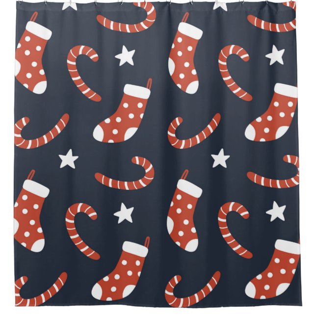 Seamless pattern with christmas socks,candy canes  (Front)