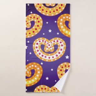Seamless pattern with Christmas sweets. Vintage il Bath Towel