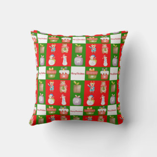 Seamless pattern with Christmas theme illustration Throw Pillow