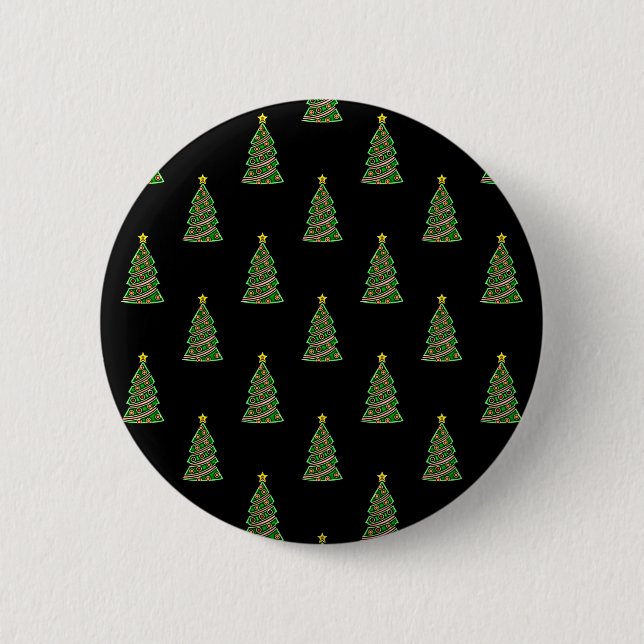 Seamless pattern with Christmas trees 2 Inch Round Button (Front)