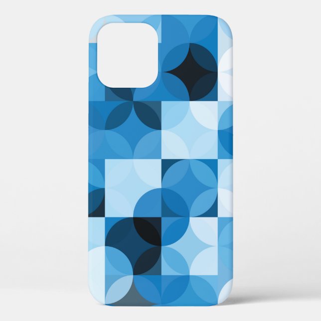 Seamless pattern with circles. Abstract blue backg Case-Mate iPhone Case (Back)