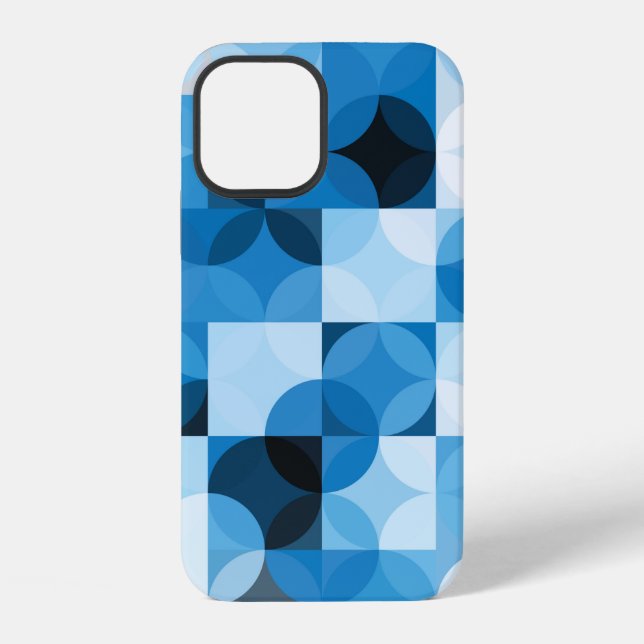 Seamless pattern with circles. Abstract blue backg iPhone Case (Back)