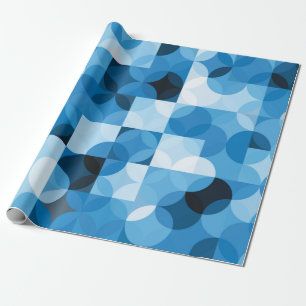 Seamless pattern with circles. Abstract blue backg Wrapping Paper
