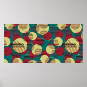 Seamless pattern with circles and lines.  poster
