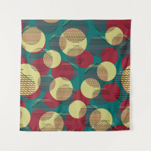Seamless pattern with circles and lines. tapestry