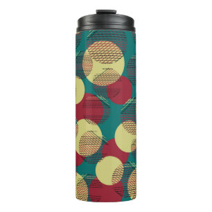 Seamless pattern with circles and lines.  thermal tumbler
