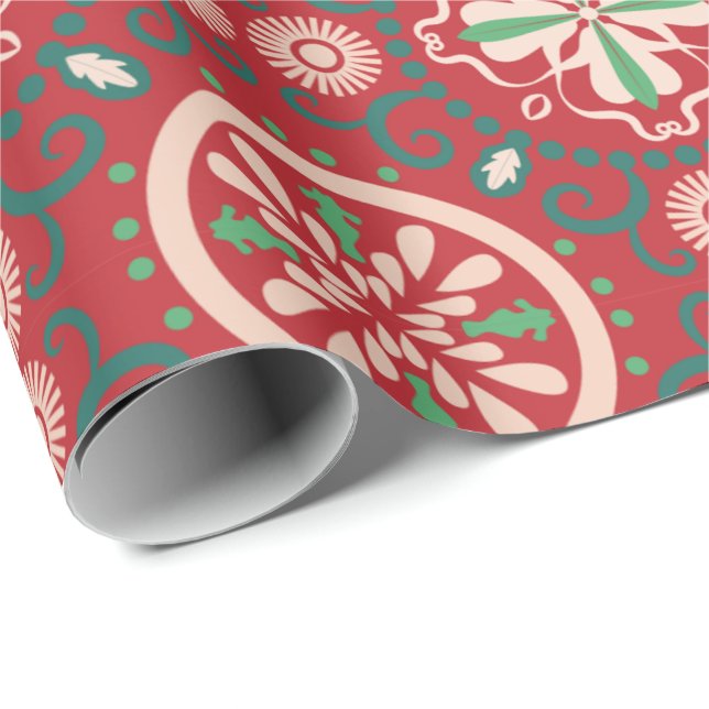 Seamless pattern with circular and floral motifs  wrapping paper (Roll Corner)