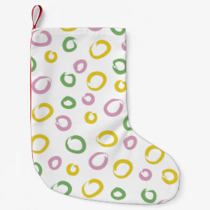 Seamless pattern with colorful circles, pink, gr small christmas stocking