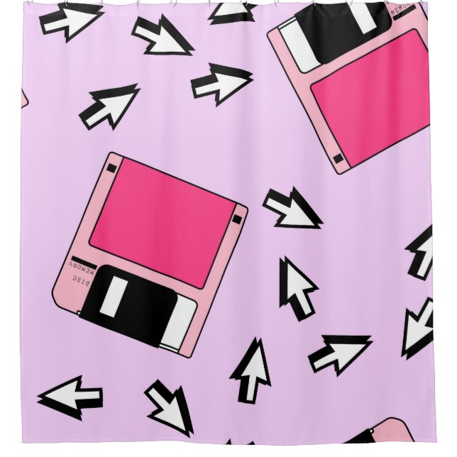 Seamless pattern with colorful floppy disk in vapo (Front)