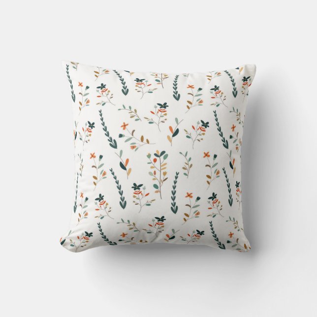 Seamless Pattern with colorful flowers Throw Pillow (Front)