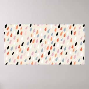 Seamless pattern with colorful hand drawdrops stai poster