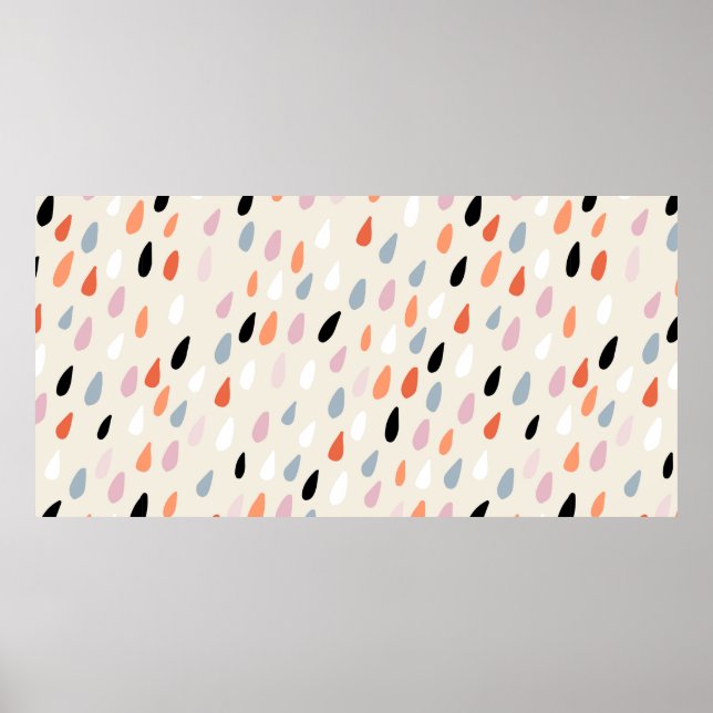 Seamless pattern with colorful hand drawdrops stai poster (Front)