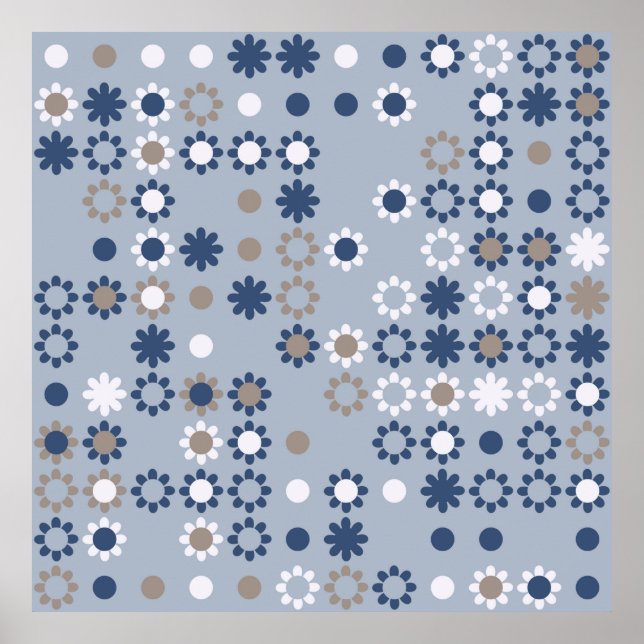 Seamless pattern with coloured elements,  vintage  poster (Front)