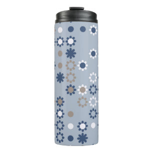 Seamless pattern with coloured elements,  vintage  thermal tumbler