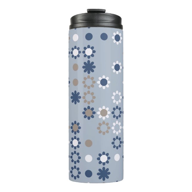 Seamless pattern with coloured elements,  vintage  thermal tumbler (Front)