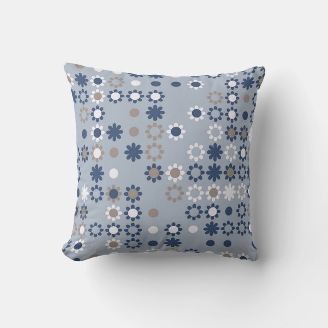 Seamless pattern with coloured elements,  vintage  throw pillow (Front)