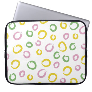 Seamless pattern with colourful circles,  pink,  g laptop sleeve
