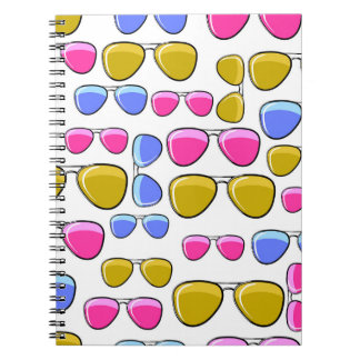 Seamless pattern with colourful fashion retro avia notebook