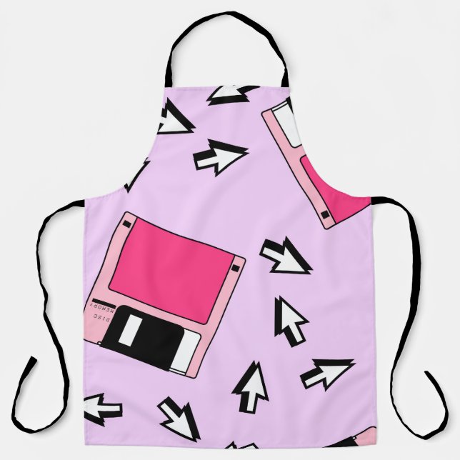 Seamless pattern with colourful floppy disc in vap apron (Front)