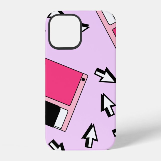 Seamless pattern with colourful floppy disc in vap iPhone case (Back)